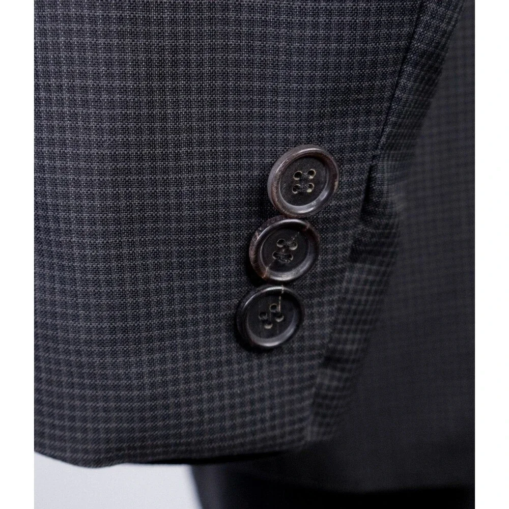 Hugo Boss THE GRAND Sport Coat Jacket Blazer Sz 42R Two Button Wool Gray Check